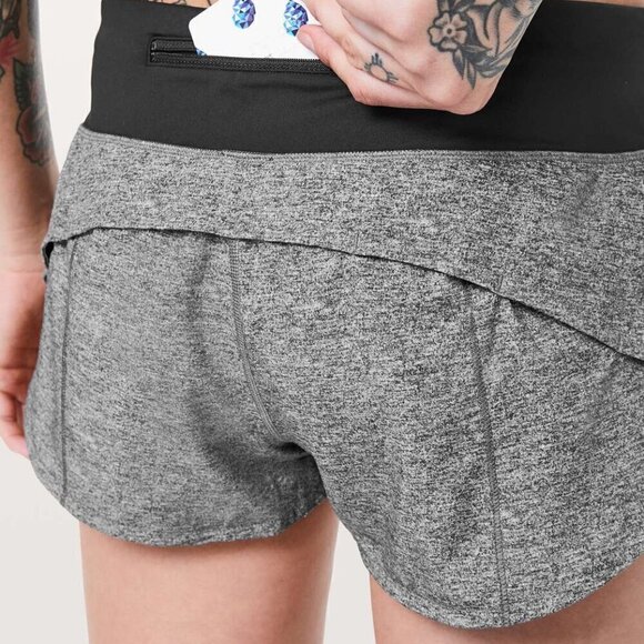 Lululemon Speed Up Short *2.5" Heather Lux Multi Black / Black - Picture 5 of 12